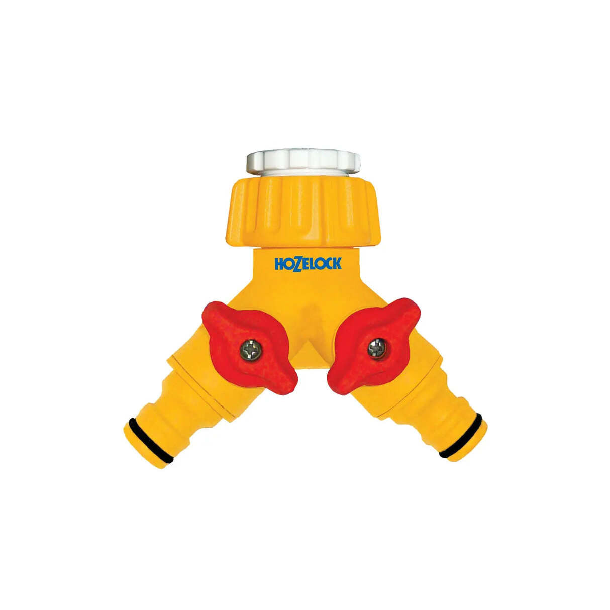 Hozelock 2256 dual tap connector with two independently controlled outlets