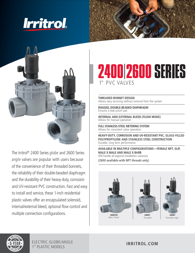 Irritrol/Richdel 2400 1" Jartop Solenoid Valve