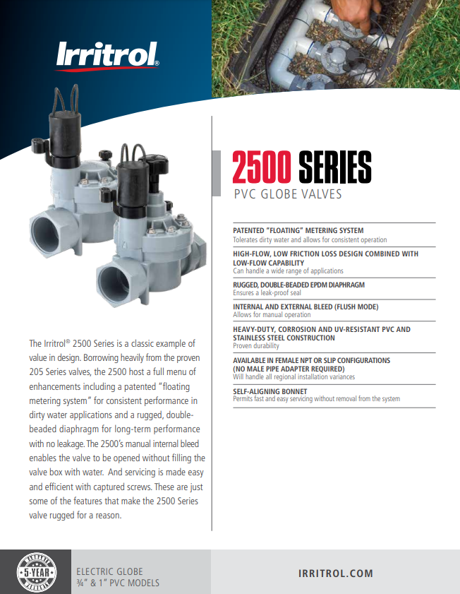 Irritrol/Richdel Solenoid Valve 1" 2500