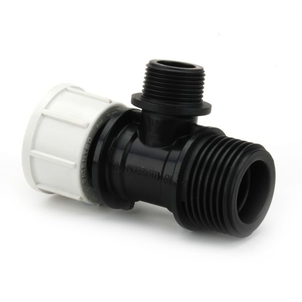 Plasson Modular Tee with Male Threaded Outlet