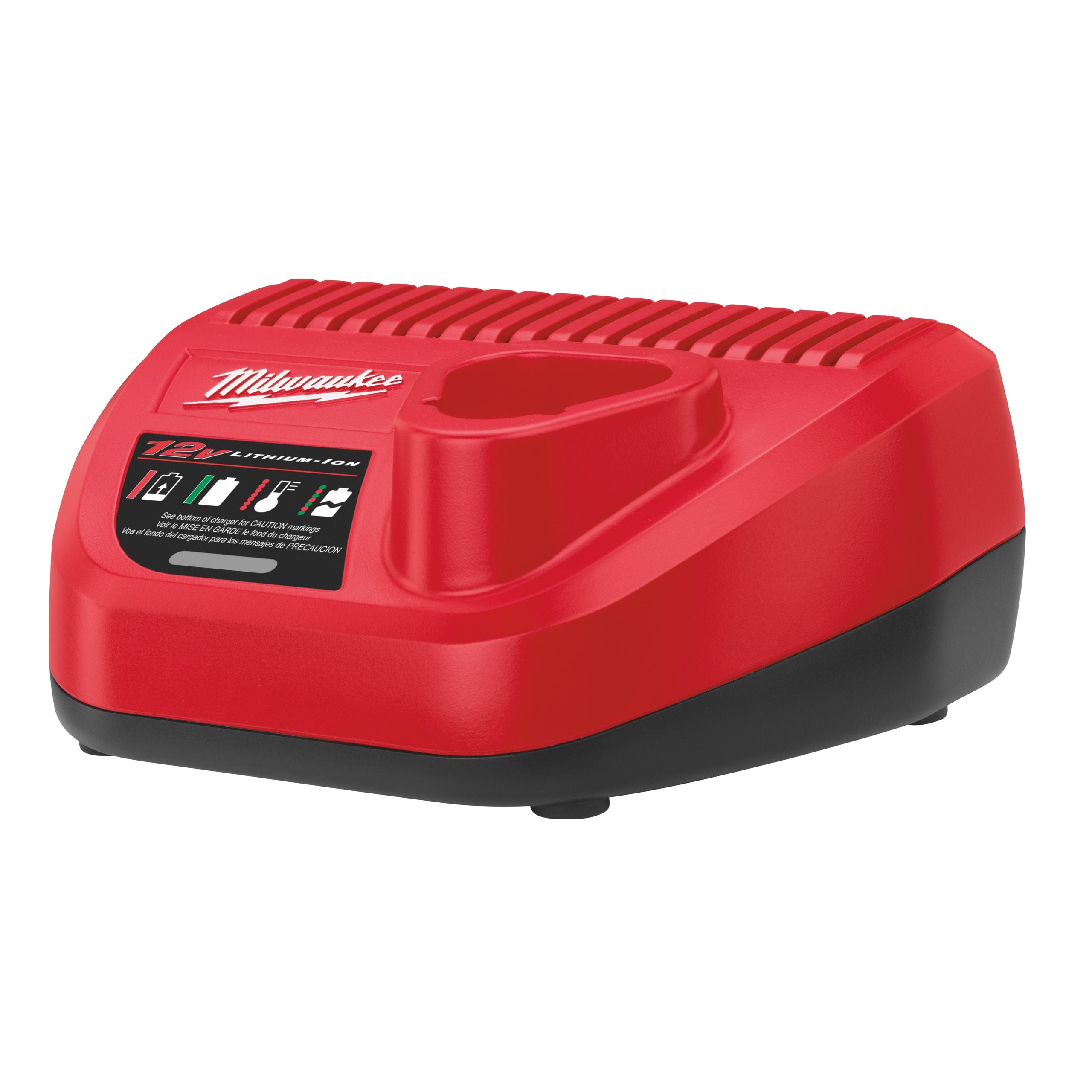 Milwaukee C12 C M12 240 V battery charger on a white background