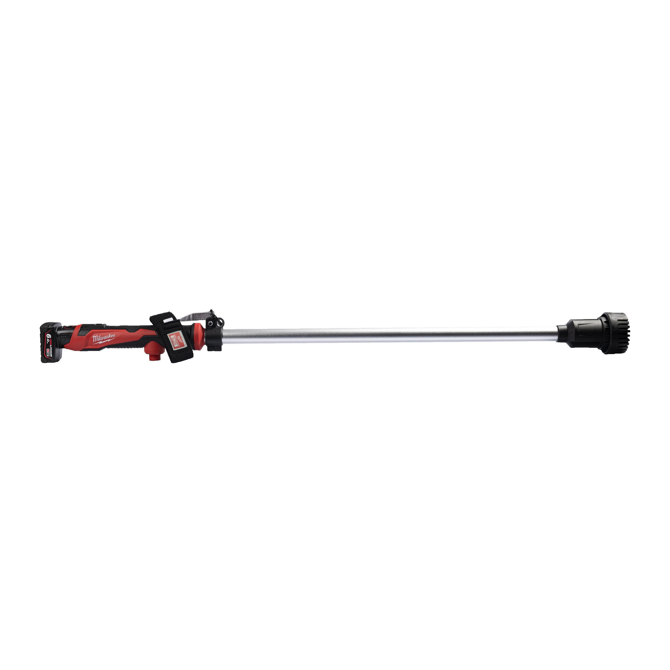 Milwaukee M12 BSWP-601 HYDROPASS brushed stick water pump kit with 6.0 Ah battery on a white background