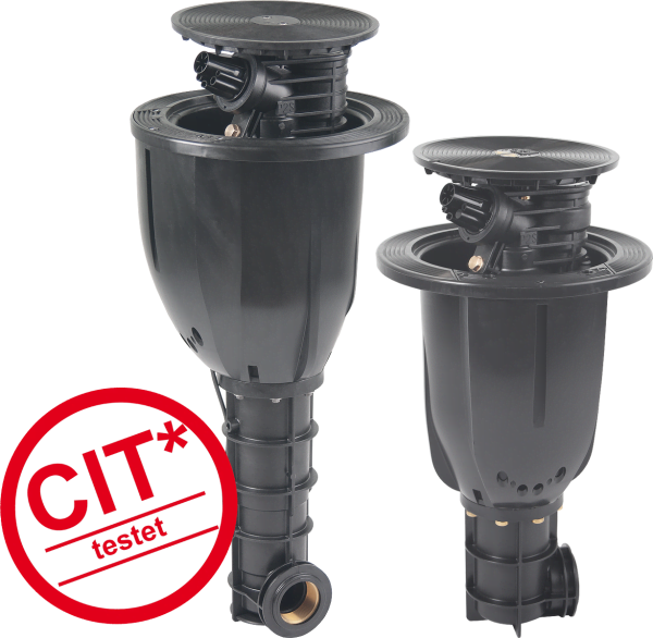 Perrot VP3 pop-up sprinkler model-family illustration; selected valve and cap configuration may differ