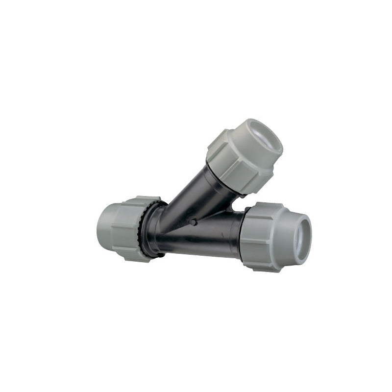 Plasson 45-degree angled compression tee for PE water pipe