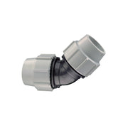 Plasson 45-degree compression elbow for PE water pipe