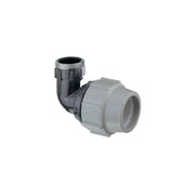 Plasson 90-degree elbow with female threaded offtake for PE pipe