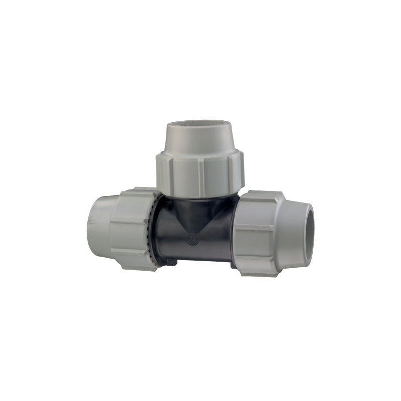 Plasson 90-degree equal compression tee for PE water pipe