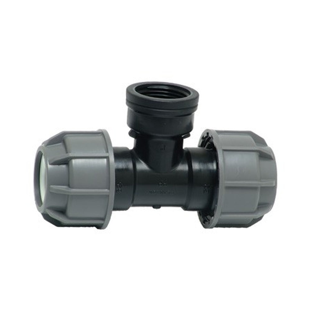 Plasson Agri-Fit Silver Line PN10 tee with female threaded offtake