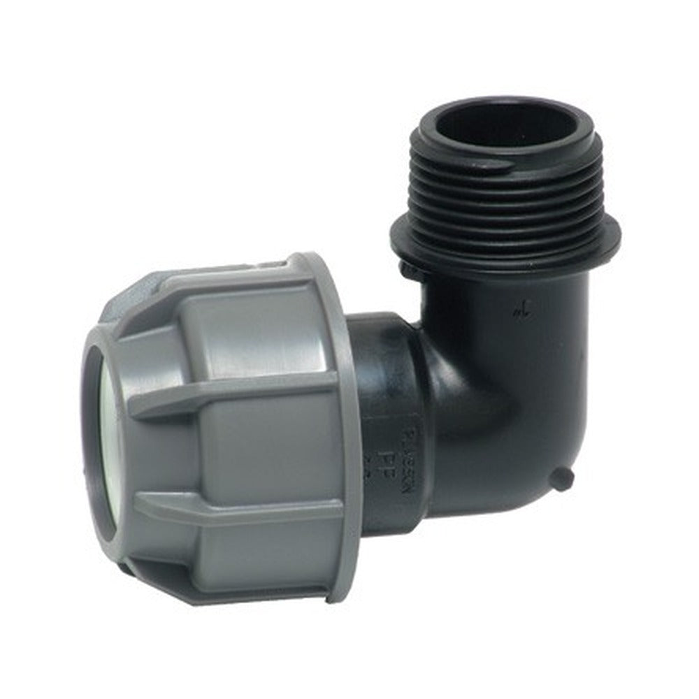 Plasson Agri-Fit Silver Line PN10 elbow with male threaded offtake