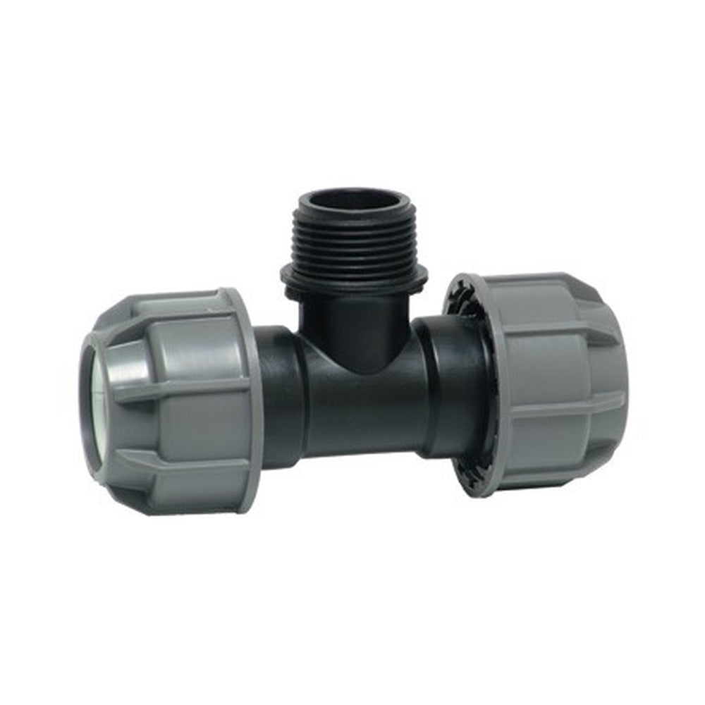 Plasson Agri-Fit Silver Line PN10 tee with male threaded offtake