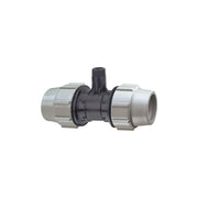 Plasson compression coupling with threaded riser for PE pipe