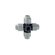 Plasson PE pipe cross with female threaded offtake