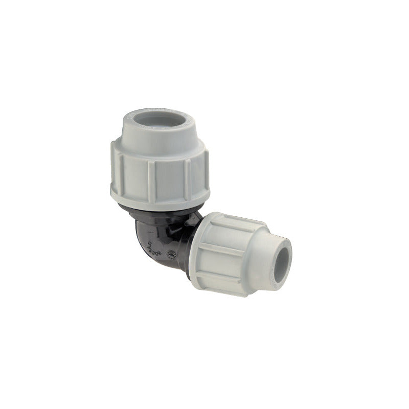 Plasson 90-degree reducing elbow for PE water pipe