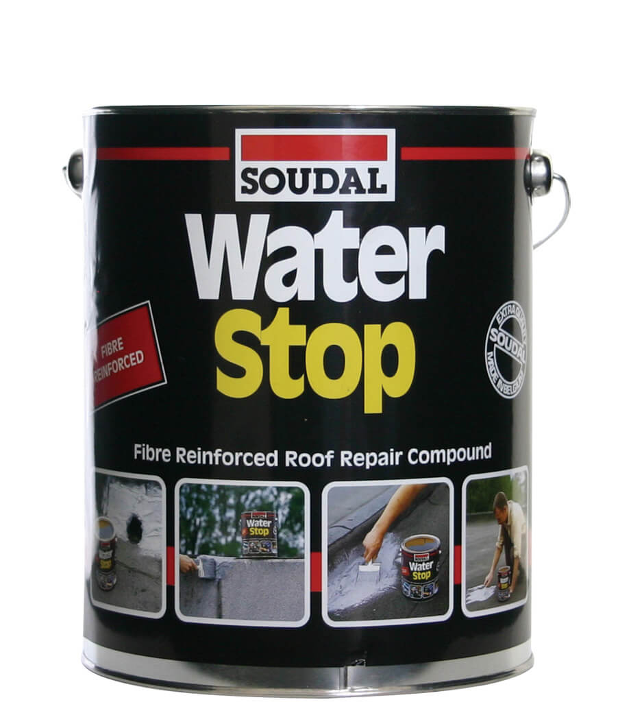 Soudal Water Stop Grey 4 kg fibre-reinforced roof repair compound
